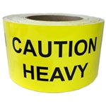 Yellow Glossy "Caution Heavy" Labels - 3" by 5" - 500 ct
