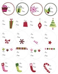 Christmas Assorted Gift Tags - 2" Diameter - 25 Sheets of 20 Stickers - 500 ct