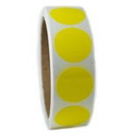Yellow Glossy Circle Sticker - 1" Diameter - 500 ct