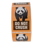 Glossy Orange Panda "Do Not Crush" Sticker - 3" by 2" - 500 ct