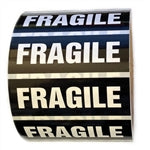 Black and White Glossy "Fragile" Sticker Label - 1" by 3" - 500 ct