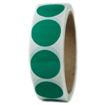 Green Glossy Circle Sticker - 1" Diameter - 500 ct