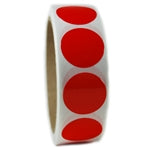 Red Glossy Circle Sticker - 1" Diameter - 500 ct