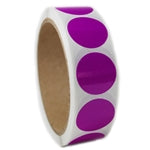 Purple Glossy Circle Sticker - 1" Diameter - 500 ct