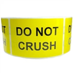 Yellow Glossy "Do Not Crush" Label - 2" by 3" - 500 ct Roll
