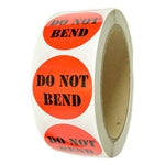 Glossy Red and Black "Do Not Bend" Stickers - 1.5" diameter - 500 ct Roll